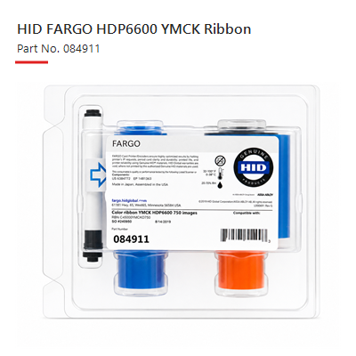 HID Fargo HDP6600 YMCK ribbon